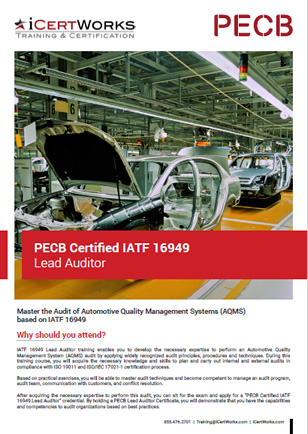 IATF 16949 Automotive Quality Management System Training-Brochure