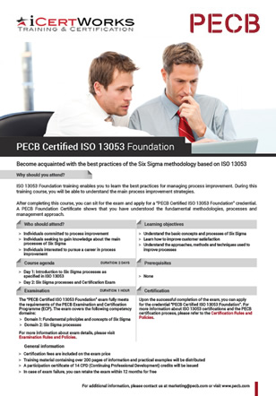 ISO 13053 Six Sigma Methodology Foundation-Brochure