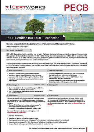 ISO 14001 Foundation Training-Brochure