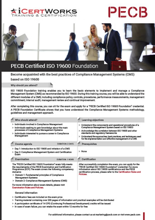 ISO 19600 Compliance Management Systems Foundation-Brochure
