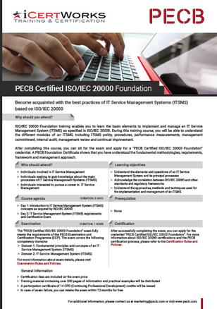 ISO 20000 IT Service Management Systems Training-Brochure