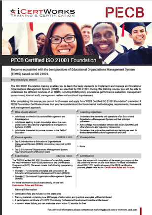 ISO 21001 Educational Organizations Management System Foundation-Brochure