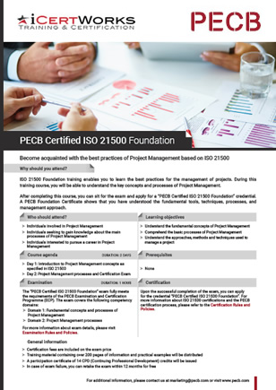 Capacitación en gestión de proyectos ISO 21500-Folleto