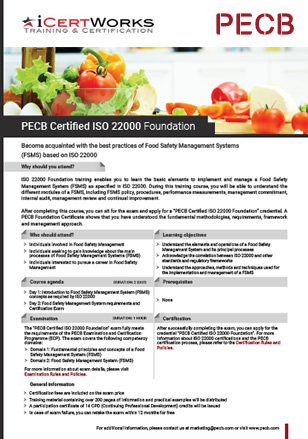ISO 22000 Food Safety Management System Training-Brochure
