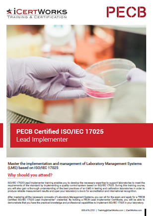 Curso de capacitación para implementadores líderes del sistema de gestión de laboratorio ISO/IEC 17025-Folleto