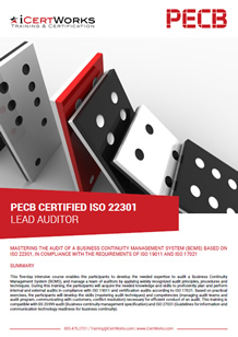 ISO 22301 Business Continuity Management System Lead Auditor-Brochure