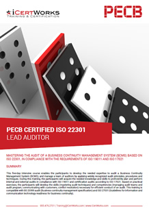 Auditor Líder del Sistema de Gestión de Continuidad del Negocio ISO 22301-Brochure