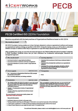 ISO 22316 Organizational Resilience Foundation-Brochure