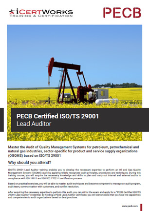 ISO/TS 29001 Oil and Gas Quality Management Systems Training-Brochure